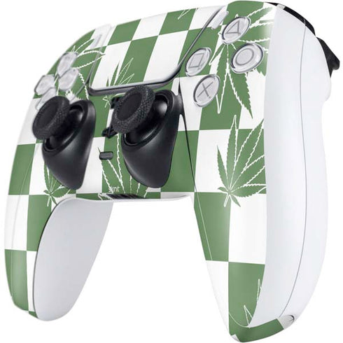 Marijuana Green Checkered PS5 Controller Skin