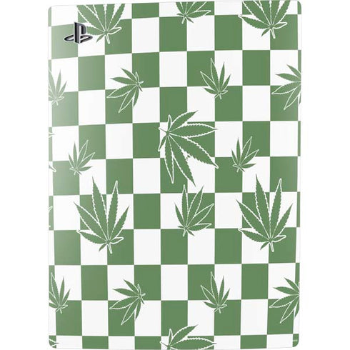 Marijuana Green Checkered PS5 Digital Edition Console Skin