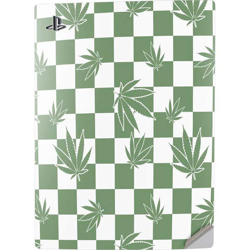 Marijuana Green Checkered PS5 Digital Edition Console Skin