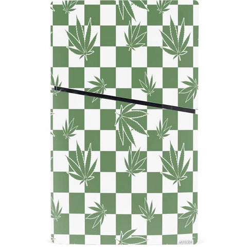 Marijuana Green Checkered PS5 Slim Digital Edition Bundle Skin