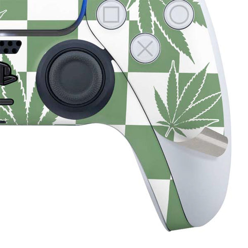 Marijuana Green Checkered PS5 Slim Digital Edition Bundle Skin