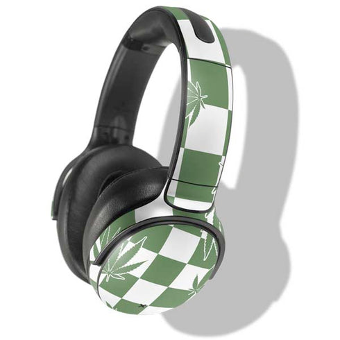Marijuana Green Checkered Skullcandy Venue Skin
