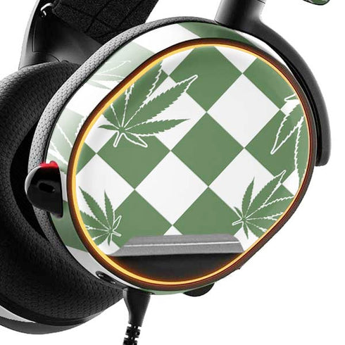 Marijuana Green Checkered SteelSeries Arctis 3 Skin
