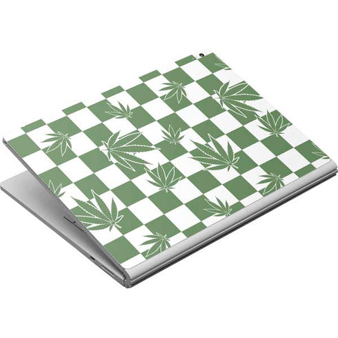 Marijuana Green Checkered Surface Book Skin