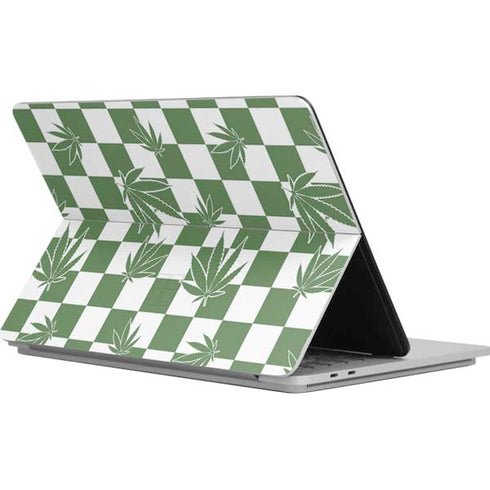 Marijuana Green Checkered Surface Laptop Studio Skin