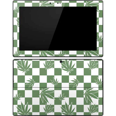 Marijuana Green Checkered Surface Pro Tablet Skin