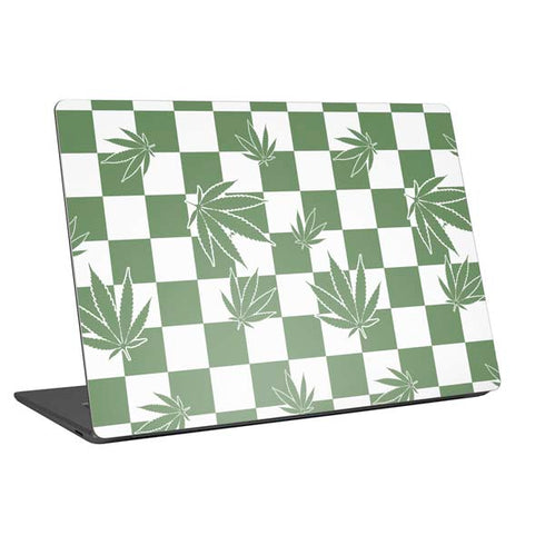 Marijuana Green Checkered Universal Laptop 18in (14.6 x 10.6in) Skin