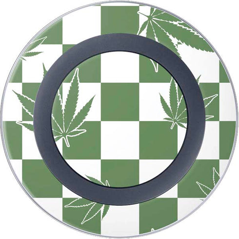 Marijuana Green Checkered Wireless Charger Skin