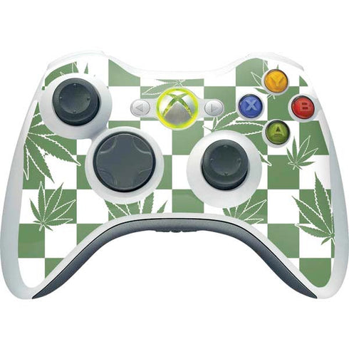 Marijuana Green Checkered Xbox 360 Wireless Controller Skin