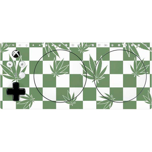 Marijuana Green Checkered Xbox Adaptive Controller Skin