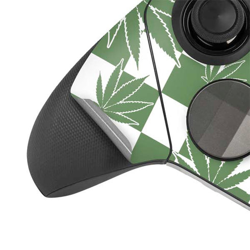 Marijuana Green Checkered Xbox Elite Wireless Controller Series 2 Skin