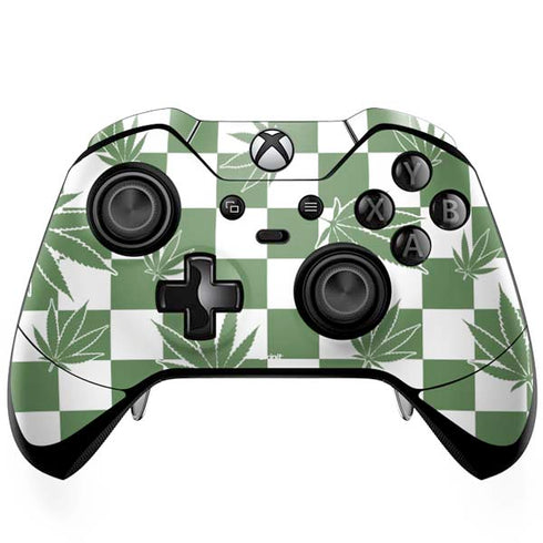 Marijuana Green Checkered Xbox One Elite Controller Skin