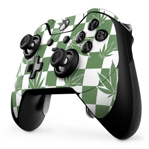 Marijuana Green Checkered Xbox One Elite Controller Skin