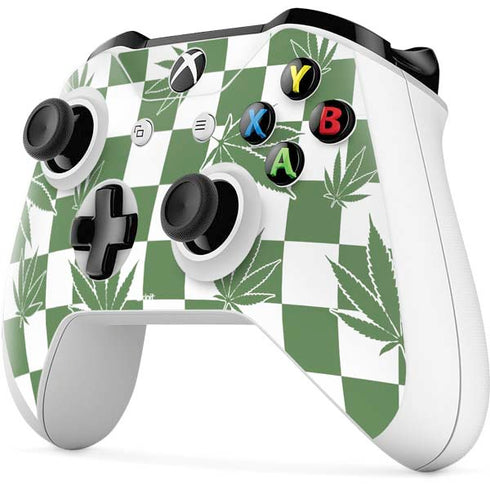Marijuana Green Checkered Xbox One S All-Digital Edition Bundle Skin