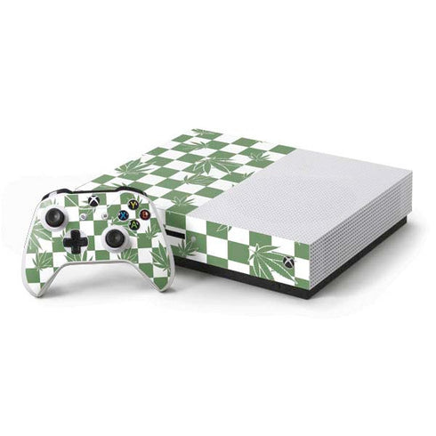 Marijuana Green Checkered Xbox One Skins