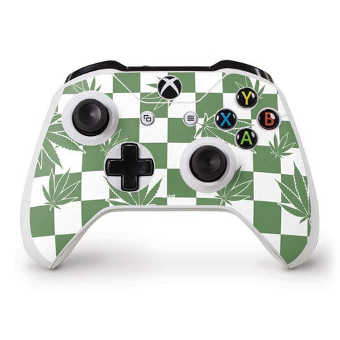 Marijuana Green Checkered Xbox One S Controller Skin
