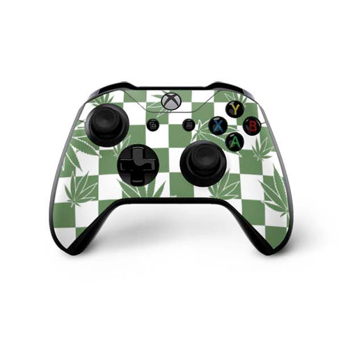 Marijuana Green Checkered Xbox One X Controller Skin