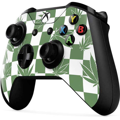 Marijuana Green Checkered Xbox One X Controller Skin