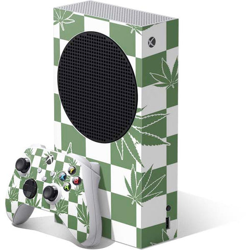 Marijuana Green Checkered Xbox Series S Skins