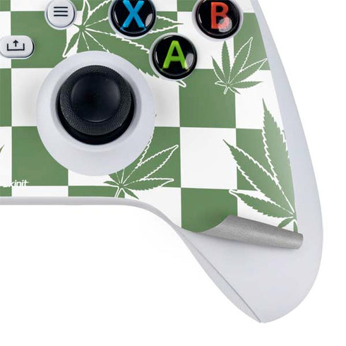 Marijuana Green Checkered Xbox Series S Skins