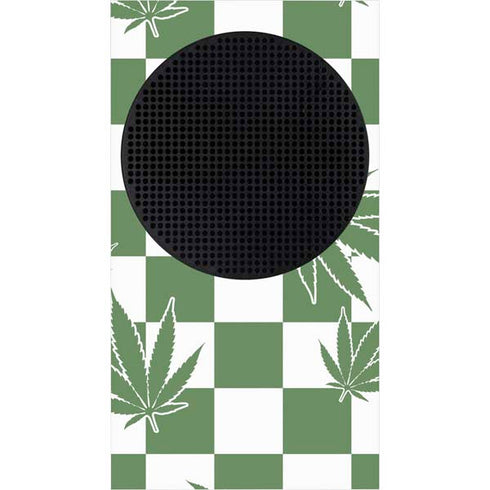Marijuana Green Checkered Xbox Series S Console Skin