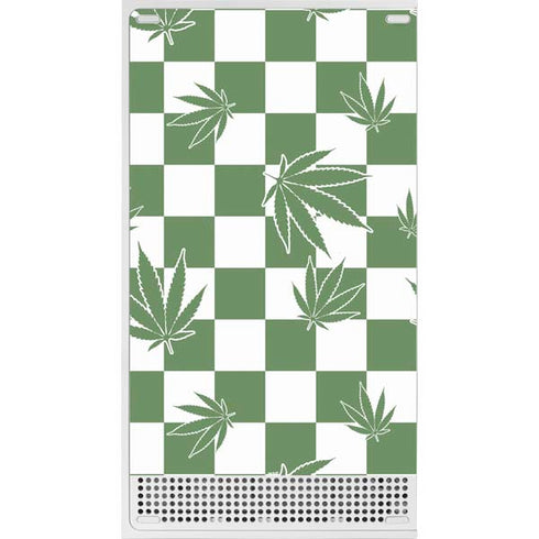 Marijuana Green Checkered Xbox Series S Console Skin