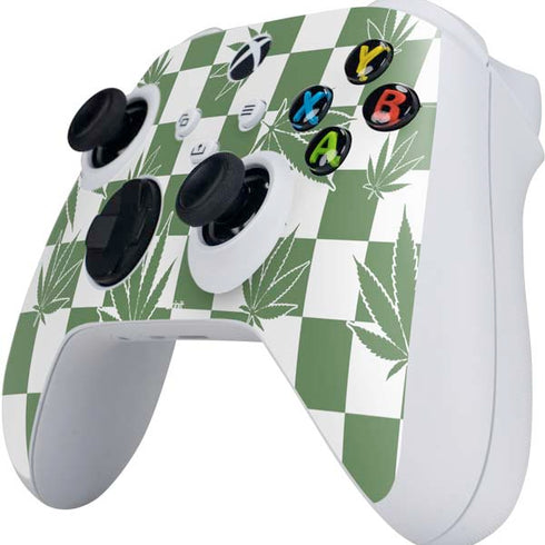 Marijuana Green Checkered Xbox Series S Controller Skin