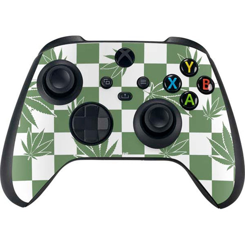 Marijuana Green Checkered Xbox Series X Controller Skin
