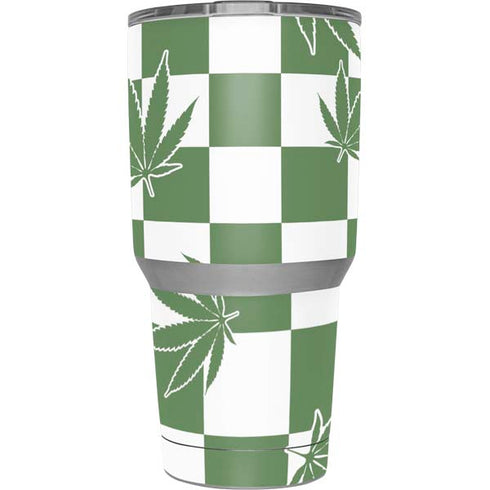 Marijuana Green Checkered Yeti 30oz Rambler Tumbler Skin