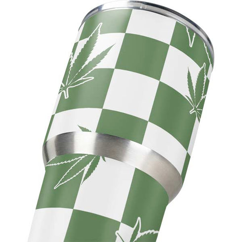 Marijuana Green Checkered Yeti 30oz Rambler Tumbler Skin