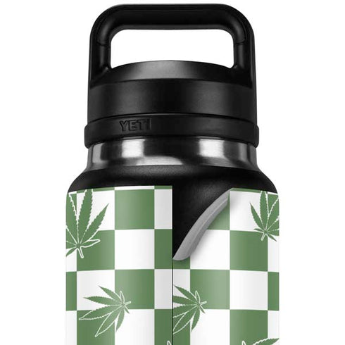 Marijuana Green Checkered YETI Rambler 36oz Bottle Skin