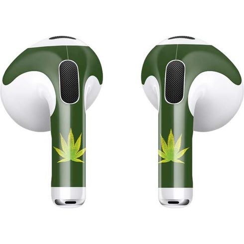 Marijuana Leaf Light Green Apple AirPods (3rd Gen 2021) Skin