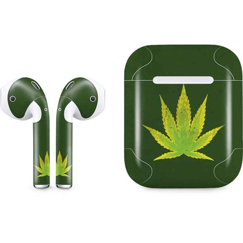 Marijuana Leaf Light Green Apple AirPods Skin