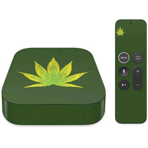 Marijuana Leaf Light Green Apple TV Skin