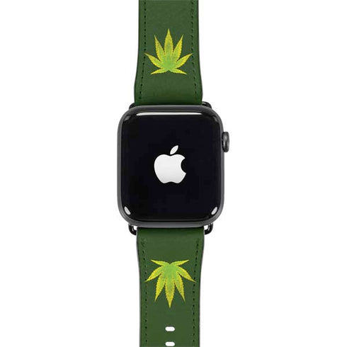 Marijuana Leaf Light Green Apple Watch Band 42-44mm