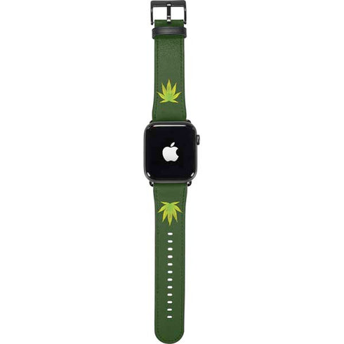 Marijuana Leaf Light Green Apple Watch Band 42-44mm