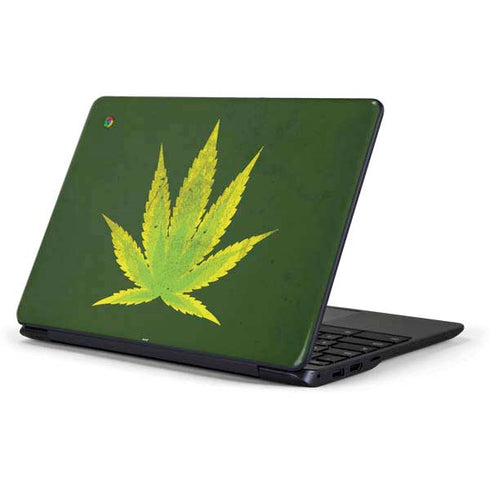 Marijuana Leaf Light Green Samsung Chromebook Skin