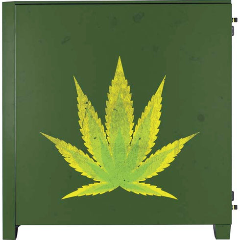 Marijuana Leaf Light Green Corsair 4000D Tempered Glass Mid-Tower ATX Case Skin