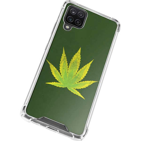 Marijuana Leaf Light Green Galaxy A12 Clear Case