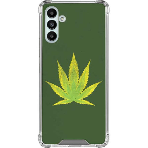 Marijuana Leaf Light Green Galaxy A13 5G Clear Case