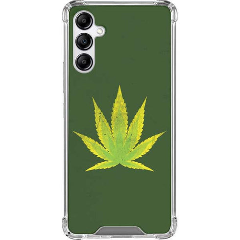 Marijuana Leaf Light Green Galaxy A14 5G Clear Case