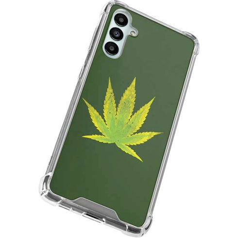 Marijuana Leaf Light Green Galaxy A14 5G Clear Case
