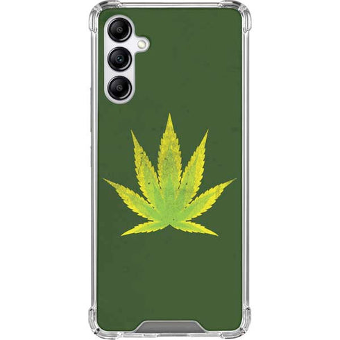 Marijuana Leaf Light Green Galaxy A15 5G Clear Case