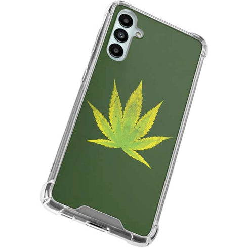 Marijuana Leaf Light Green Galaxy A15 5G Clear Case