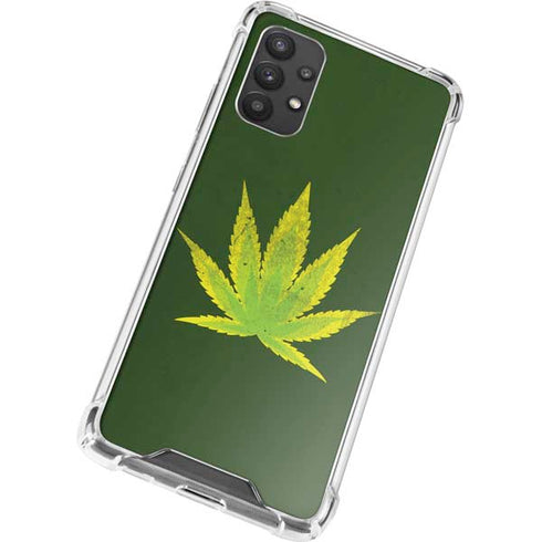 Marijuana Leaf Light Green Galaxy A32 5G Clear Case