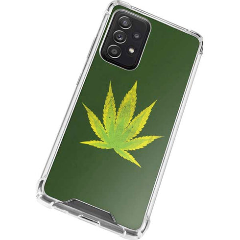 Marijuana Leaf Light Green Galaxy A52 5G Clear Case