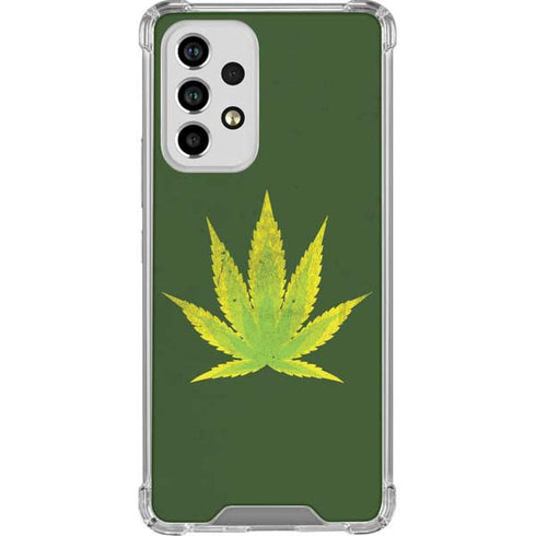Marijuana Leaf Light Green Galaxy A53 5G Clear Case