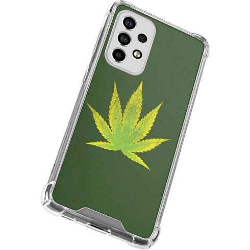 Marijuana Leaf Light Green Galaxy A53 5G Clear Case