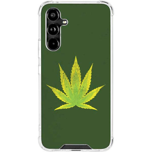 Marijuana Leaf Light Green Galaxy A54 5G Clear Case