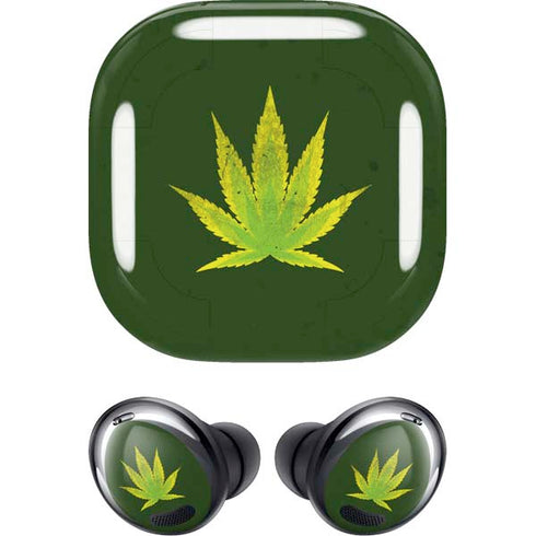 Marijuana Leaf Light Green Galaxy Buds Pro Skin